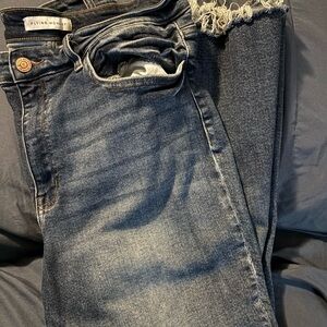 Flying Monkey Frayed Hem Denim Jeans